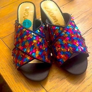 SAM EDELMAN SEQUINED MULES. 🎉PriceDrop🎉BRAND NEW